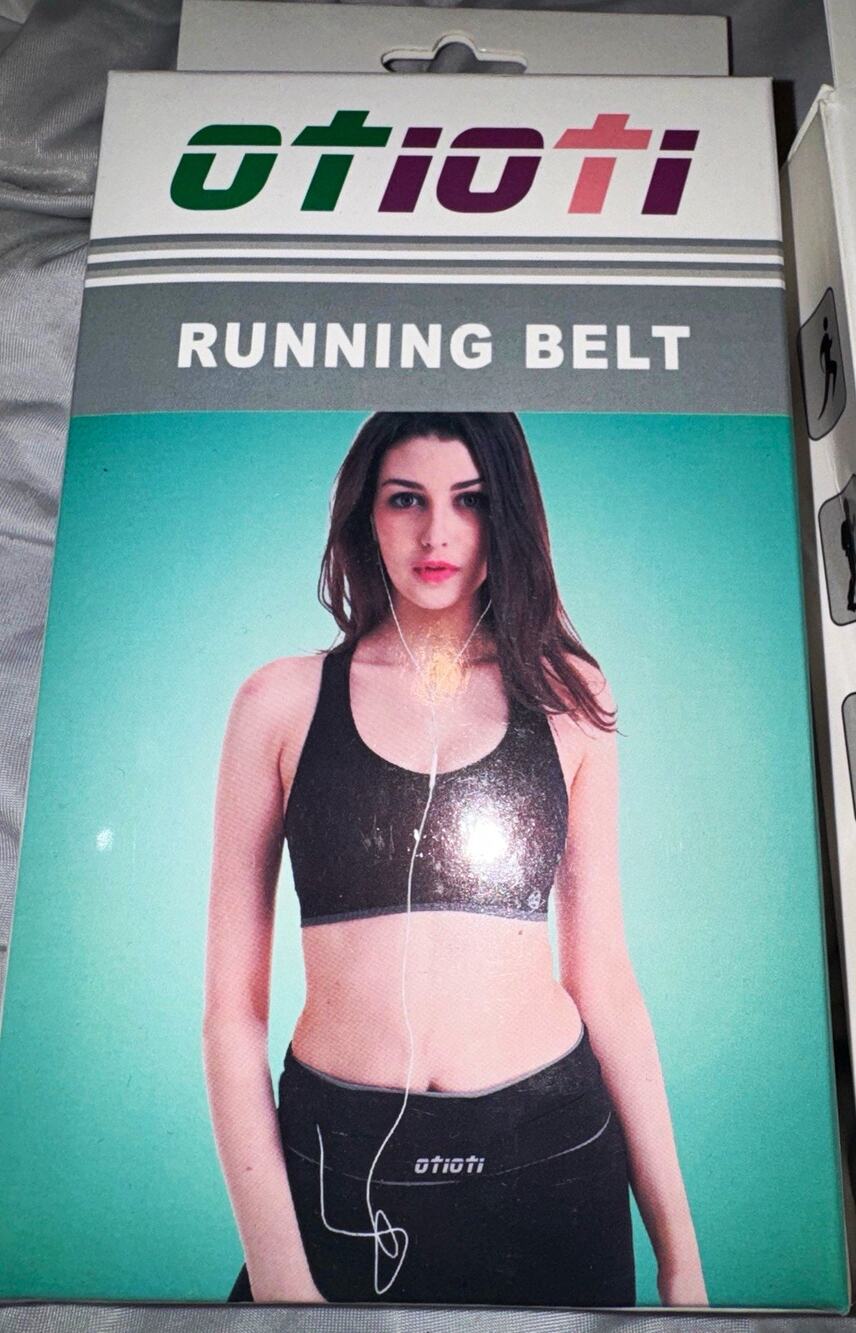 Running Belt Unisex Jogging Fitness Phone Holder Waist Pouch Black NEW XS